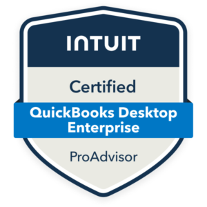 Intuit Certified QuickBooks Desktop Enterprise ProAdvisor.